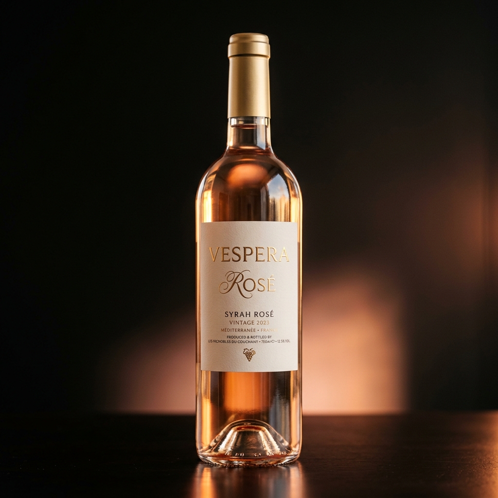 Botella de vino Syrah Rosé Vespera Rose